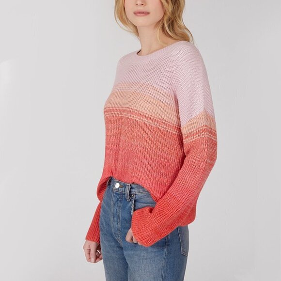 NWT 525 America pink red ombre knit cotton sweater - Picture 2 of 6